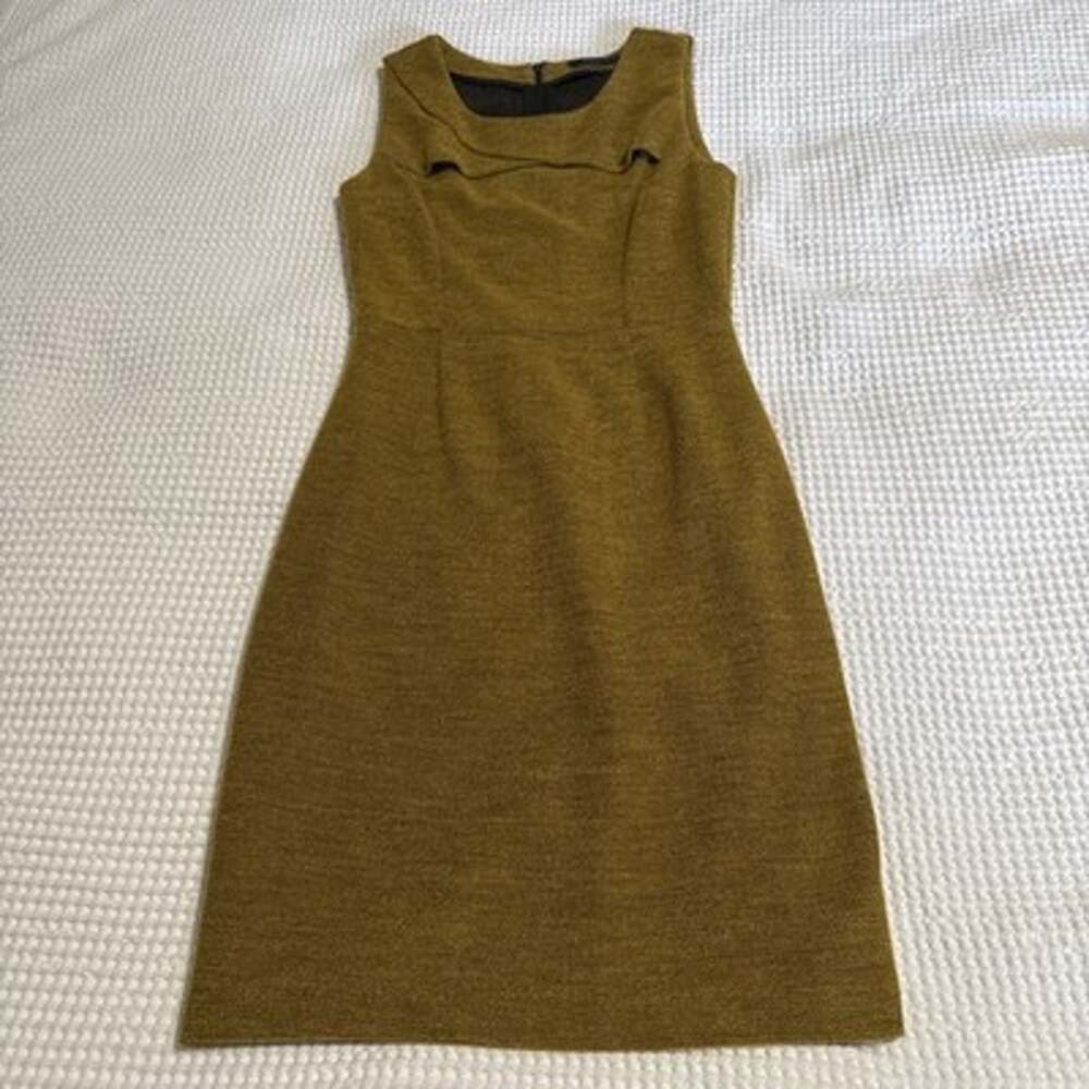 THML Womens Small Mustard Yellow Angora Poly Blend Knit Dress Sleeveless EUC